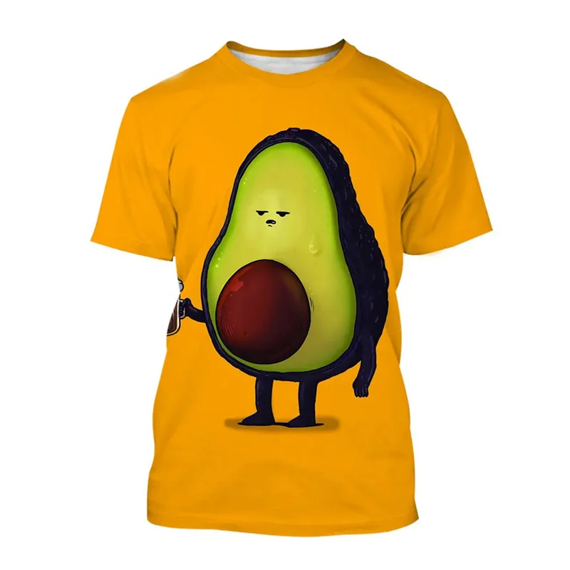 

Summer 3D Printing Fruit Avocado T Shirt Vitellaria Paradoxa C.F.Gaertn. Graphic Tee Shirts Men Fashion Funny T Shirts Clothing