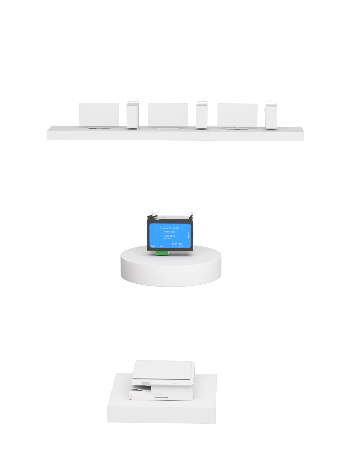 Rail Din Ethernet vers RS485 haute vitesse 1 port 10/100M Auto MDI-MDIX RJ45 1 port RS485 Modes de fonctionnement multiples MINI Type Compact