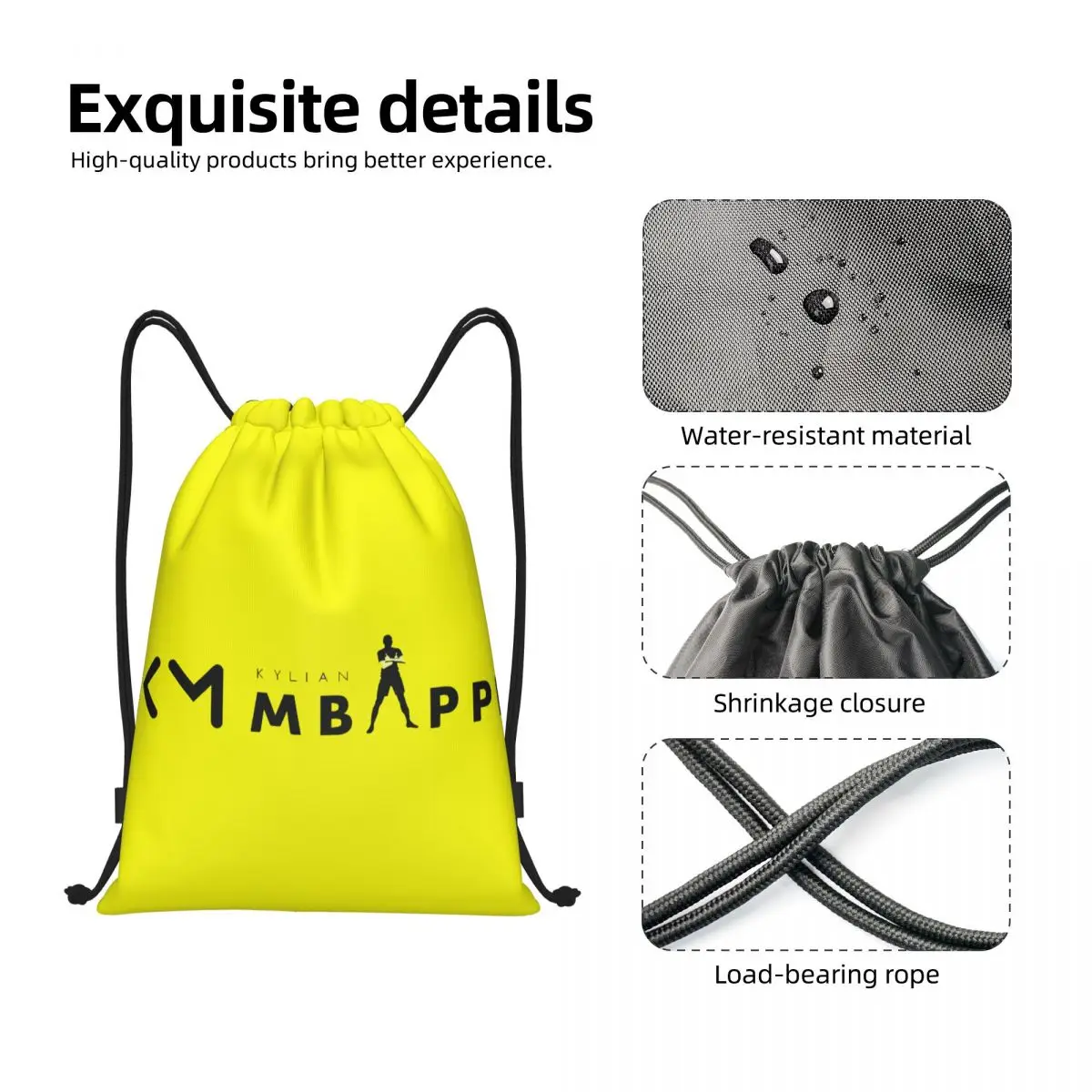 Custom Mbappes KM Drawstring Backpack Bags Men Women Lightweight Soccer Gym Sports Sackpack Sacks for Yoga