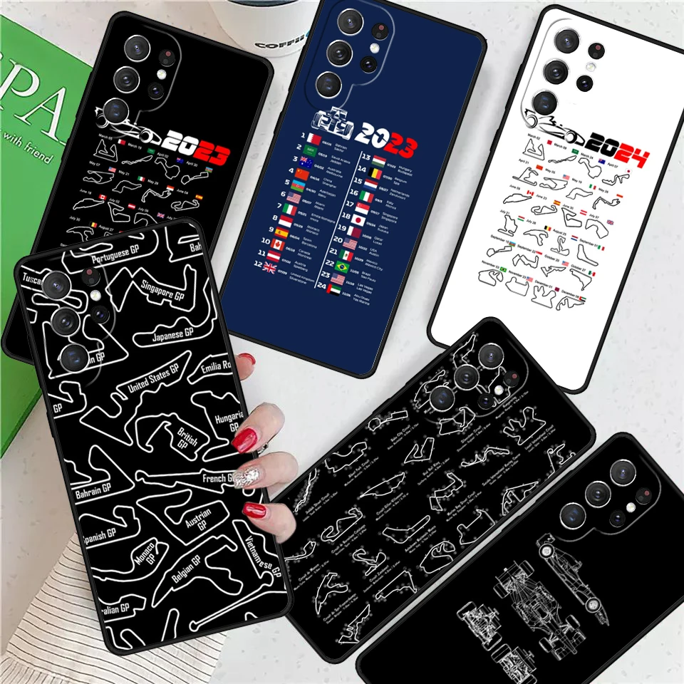 Formula Calendar 2023 For Samsung Galaxy S24 Ultra S21 S22 S8 S9 S10E Note 10 20 Plus FE S23 Phone case Cover Coque