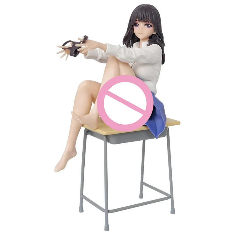 22CM Anime Wind Blown After Classroom Pants Desk KAZEKAORU HOUKAGO Sexy Girl PVC Action Figures Collection Model Doll Toys Gifts