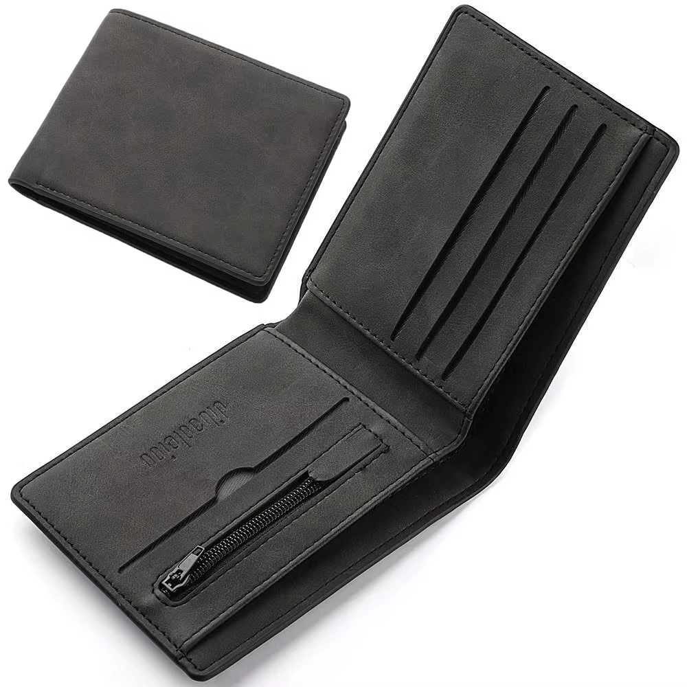 

Fashion PU Leather Men Wallet Large-capacity Multi-card Slot Card Bag Folding Money Bag Lightweight Short Skin Short Purse