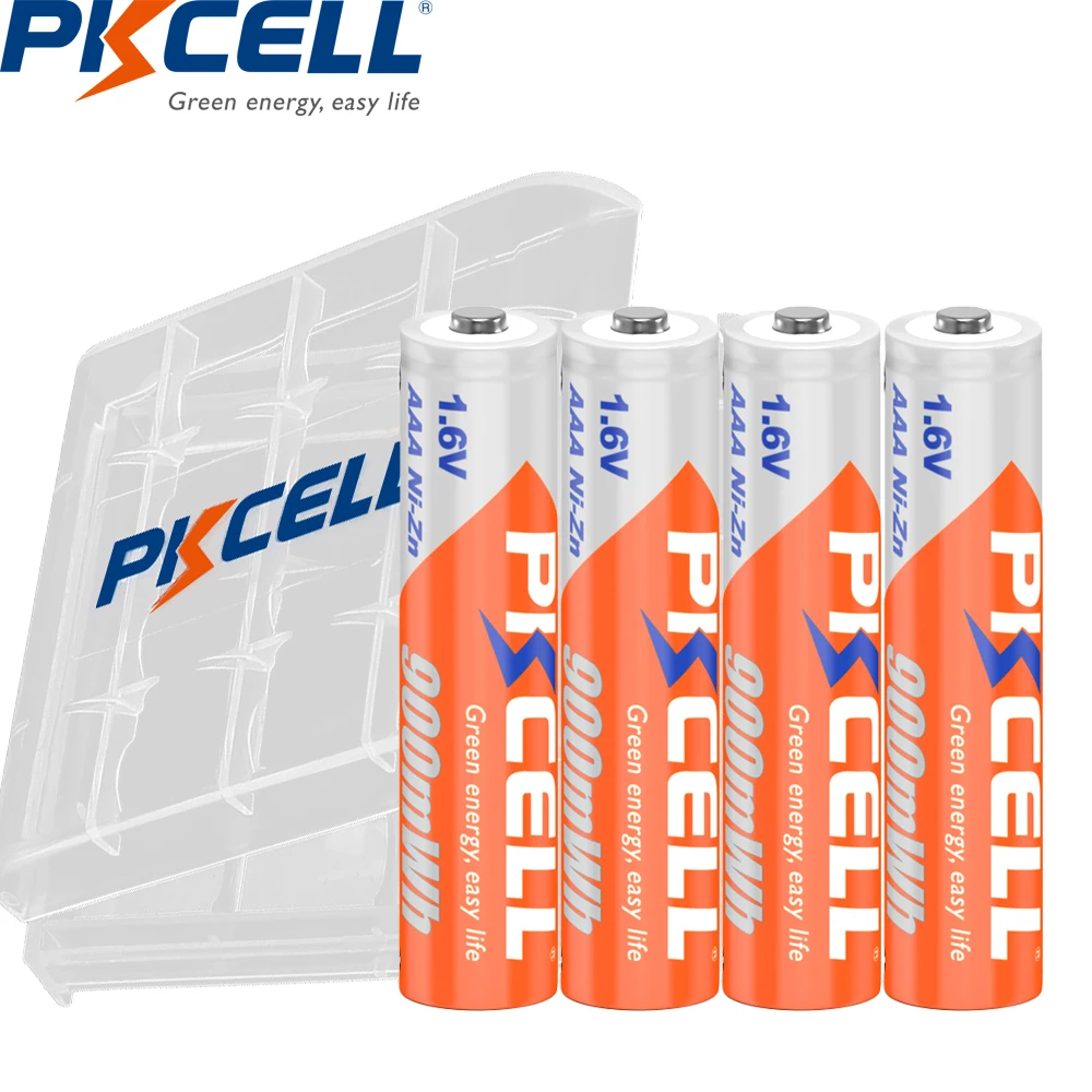 PKCELL 4PC 1.6V 900mWh Ni-Zn AAA Akumulator AAA z ładowarką NiZn do baterii NIZN AA/AAA