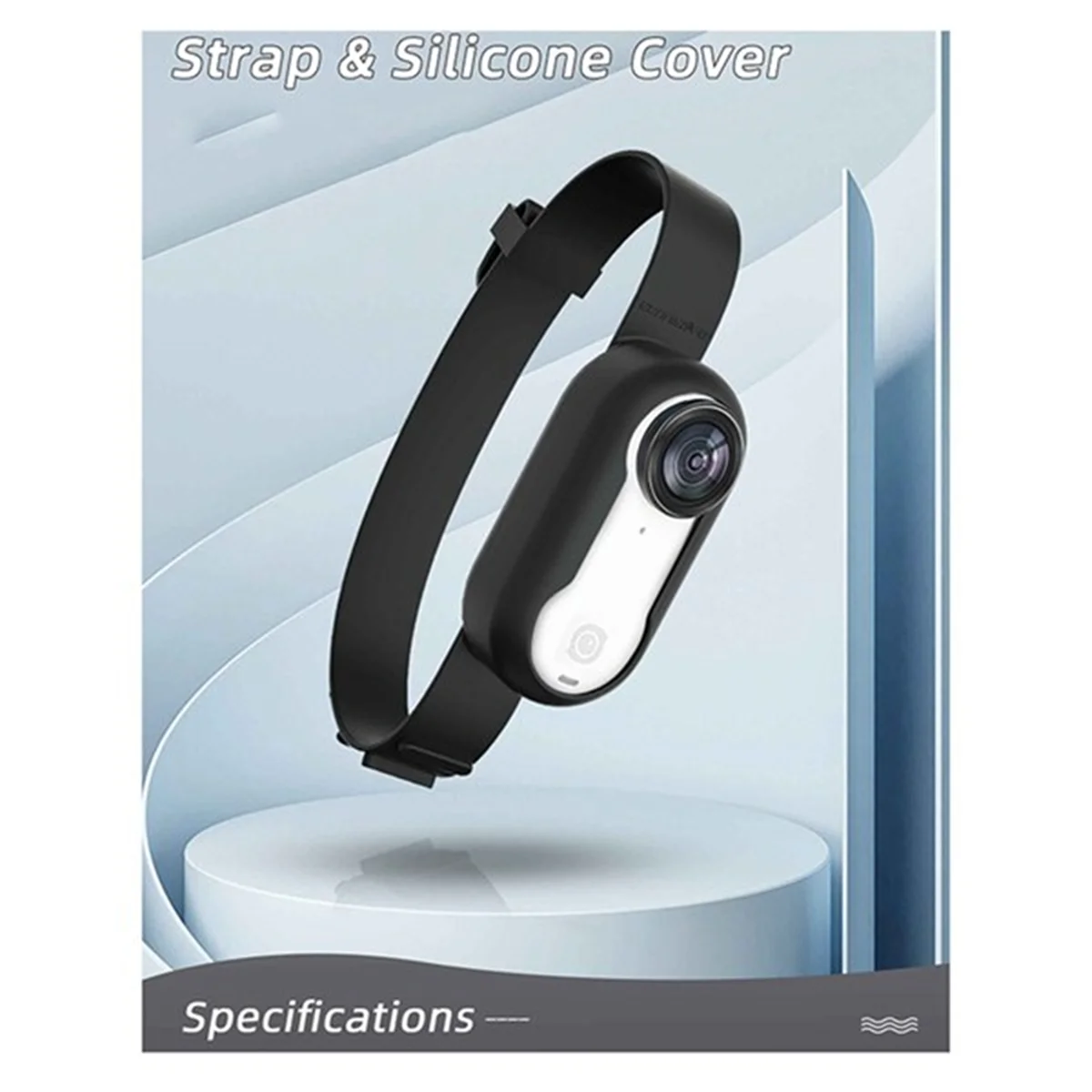 StalNYLIFE-Étui de protection en silicone pour appareil photo Insta360 GO3 GO 3S, 6 000 pouces, dragonne de montage, sangle de sac à dos B