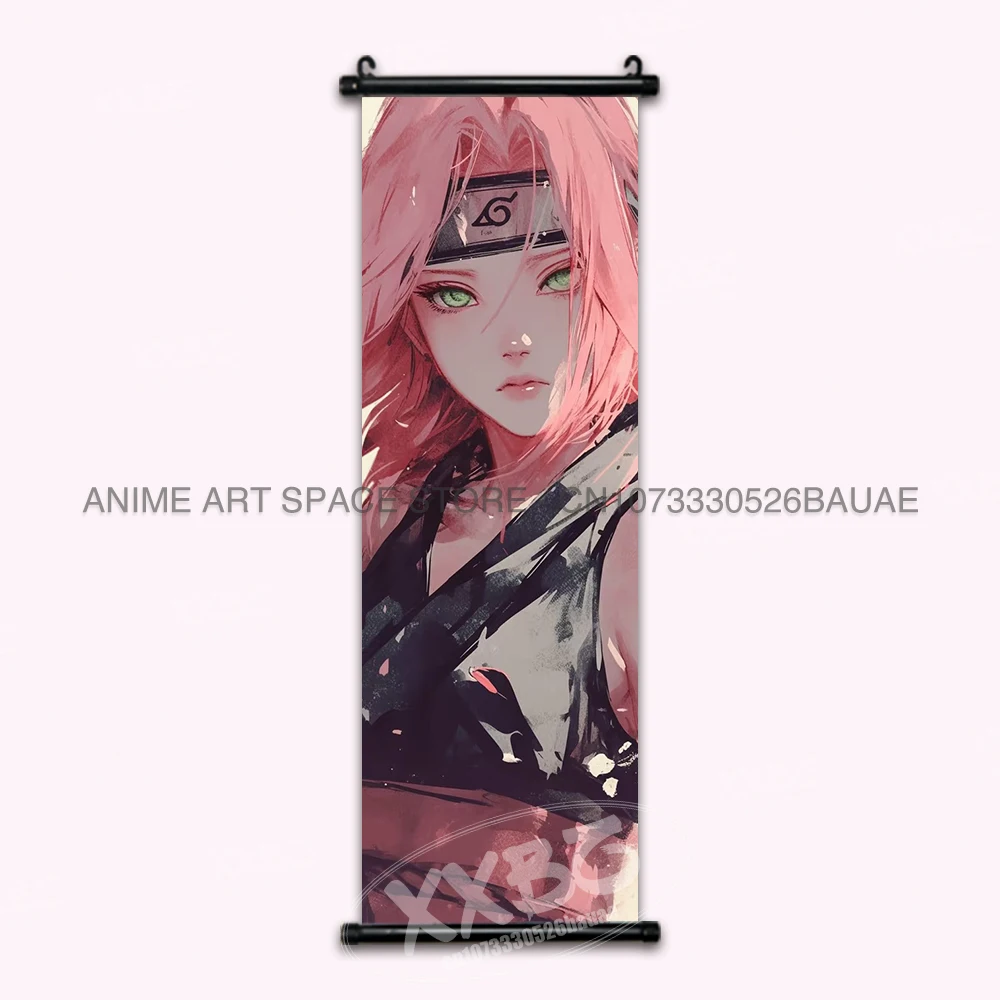 Bandai Anime Naruto Hängende Malerei Hatake Kakashi Wandkunst Schriftrollen Bild Uchiha Sasuke Home Decor Leinwand Poster Haruno Sakura Wandbild 6