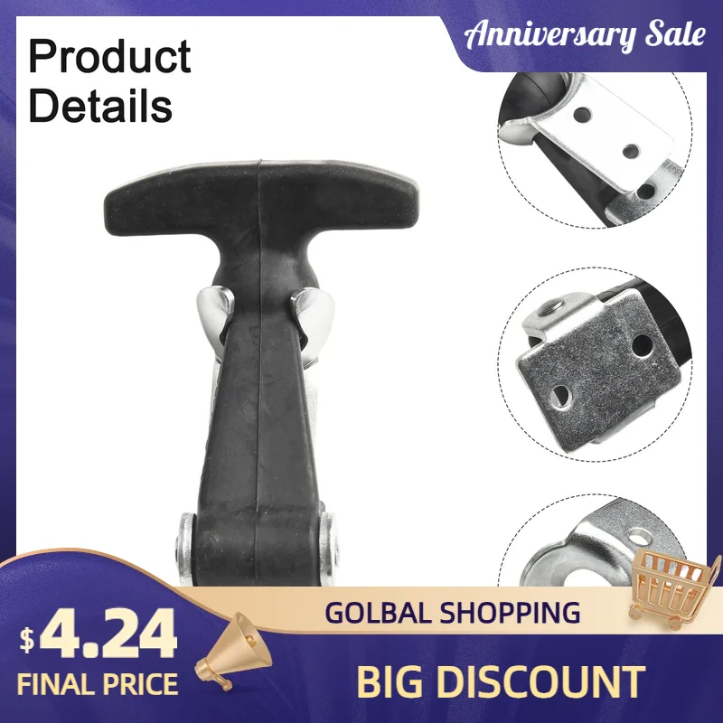 Rubber Hood Latch Stainless Steel T Handle For Installation Stainless Steel Brackets Comfortable Grip Durability And Longevity