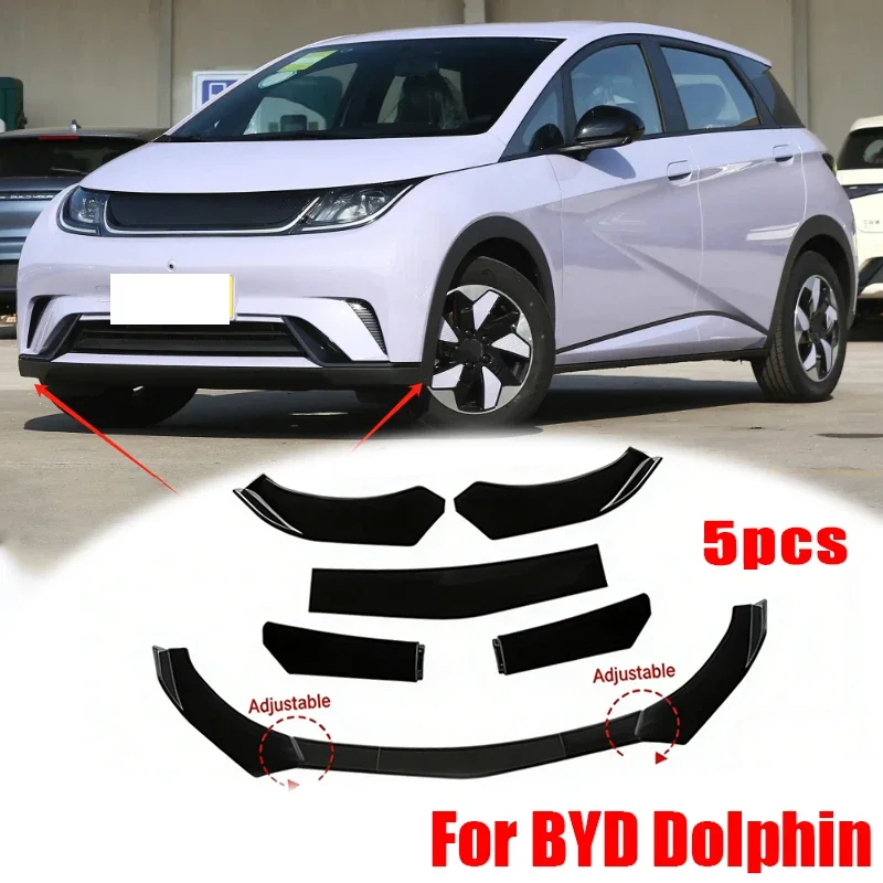 

5Pcs ABS Material Universal Car Front Bumper Separator Bumper Lip Body Kit Duck Lip Separator For BYD Dolphin Car Accessories