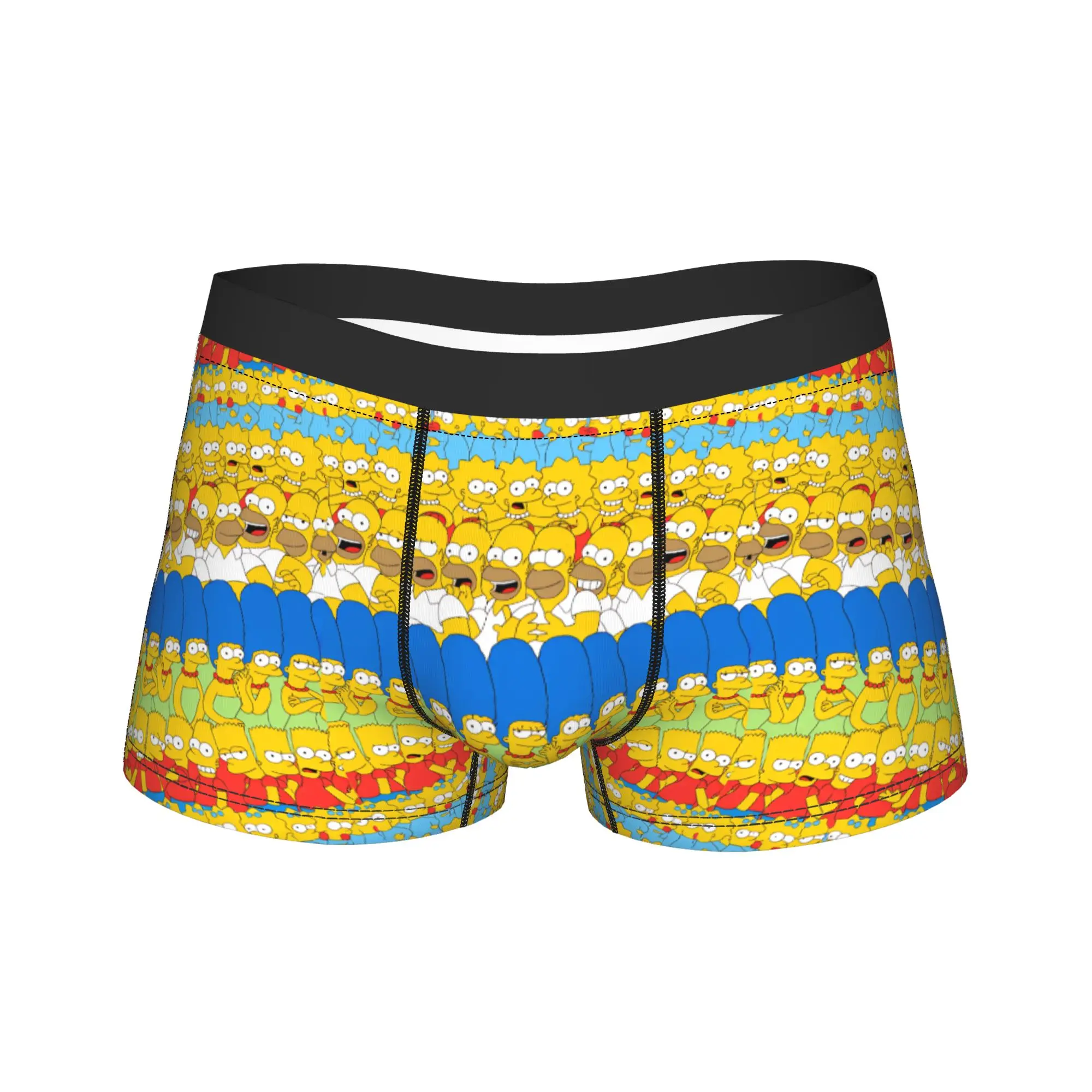 S-Simpsons Characters Group Photo Underwear  Men Panties Printing Breathable Boxershorts Hot Sale Boxer Brief Plus Size 2XL