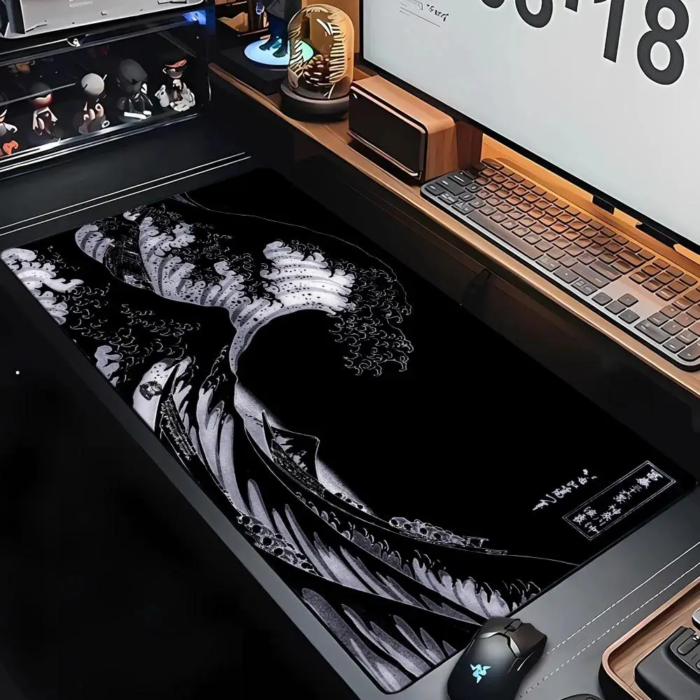 

Japanese art waves Mouse pad gaming mats desk mat pc accessories expansion pads rubber anti-slip suitable for work and game