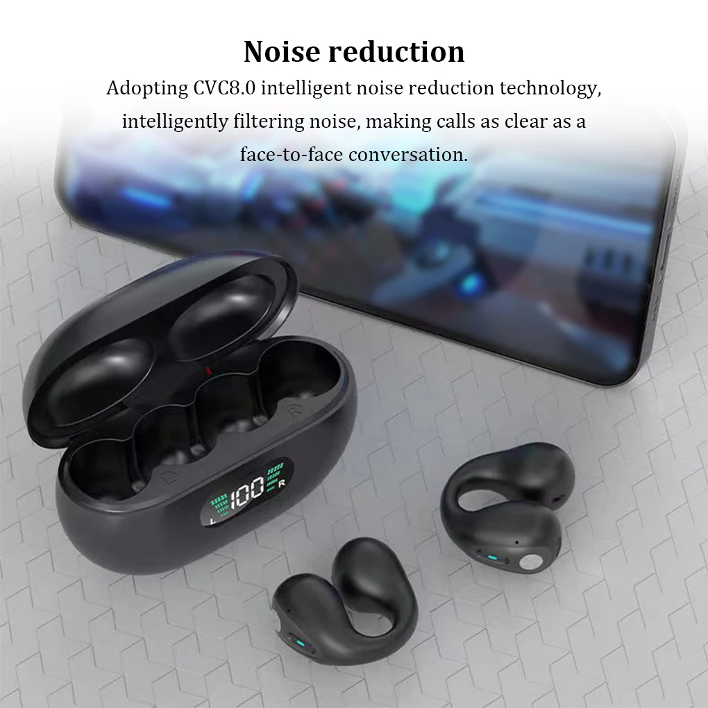 Wireless Earphones Bluetooth-compatible5 3 Headphones Touch Control Headset Sport Earbuds Waterproof Earcuffs White