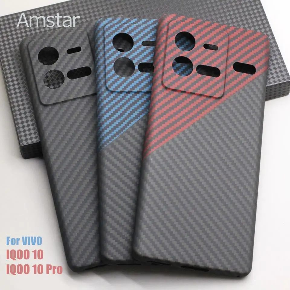 

Amstar Carbon Fiber Lens Protection Phone Case for VIVO IQOO 10 Pro High-quality Aramid Fiber Ultra-thin Anti-drop IQOO 10 Cover