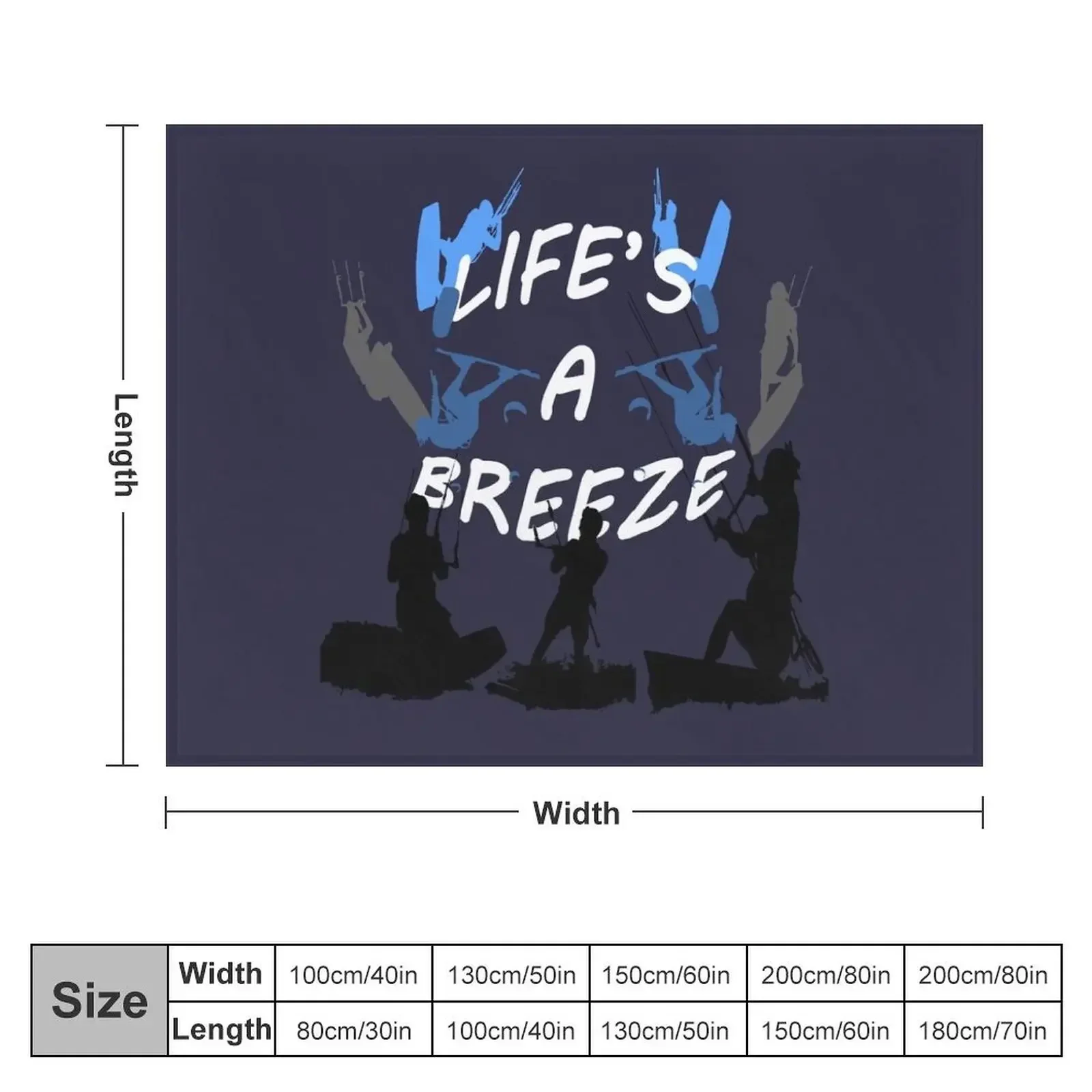 Lifes A Breeze For Kitesurfers Casual Pun For Kitesurfers 1 Throw Blanket Baby Camping Soft Beds Picnic Blankets