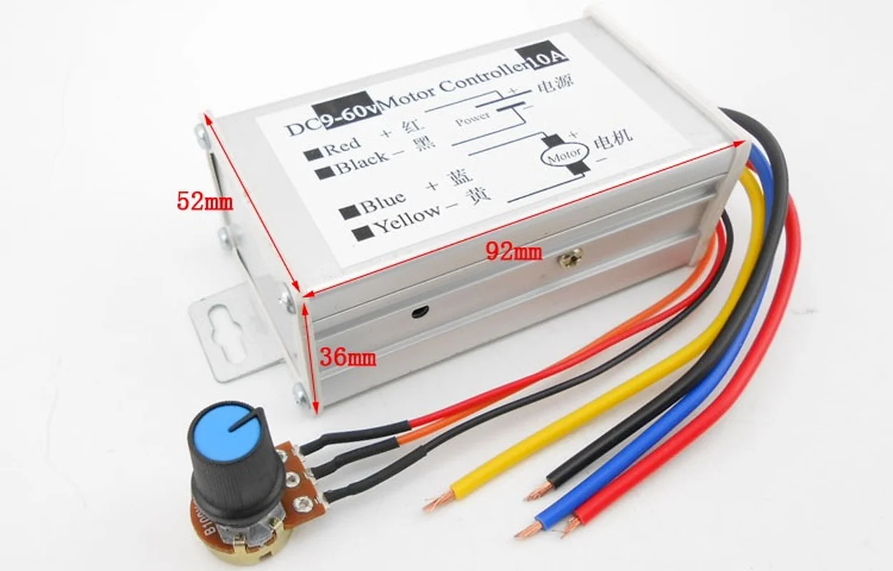 Motor Speed Controller DC 29V 12V 24V 48V 60V 20A PWM    Regulator Driver  0-1200W Adjustable Current