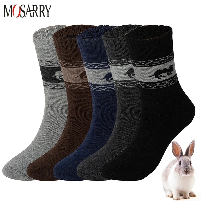 3 Pairs/Set Winter Men Socks Keep Warm Thicken Rabbit Fur Soft Essential Comfortable High Quality Male Socks