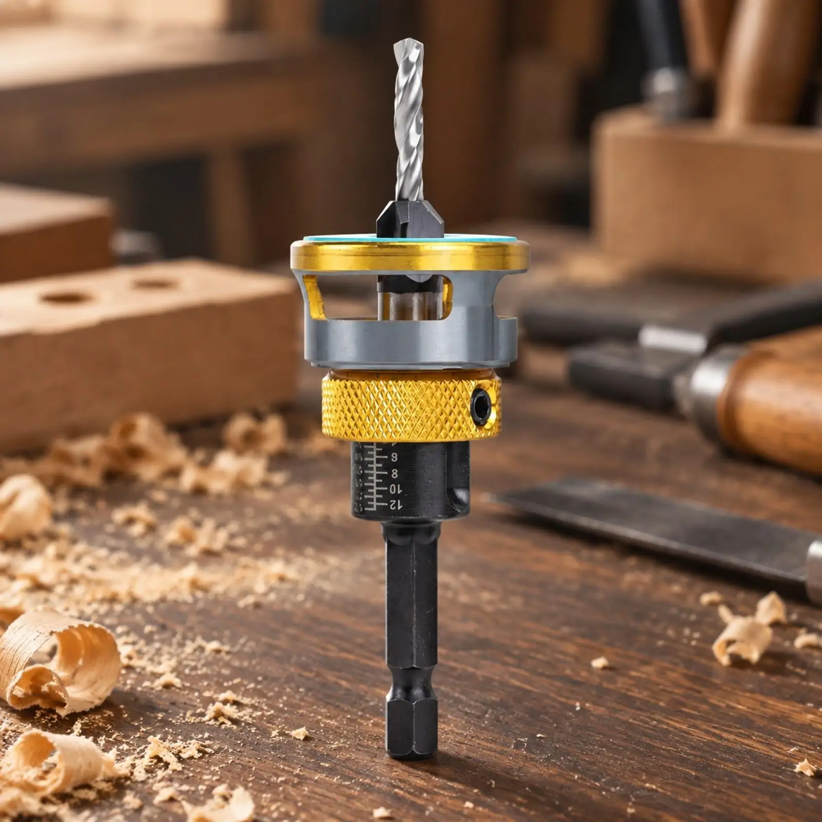 HSS 6542 Countersink Drill Bit with Depth Stop for Woodworking Furniture Screw Recess Tool