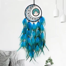Nordic Tree Of Life Crystal Wall Hanging Ornaments Dream Catcher Hand-woven Feather Wind Chimes Festival Gifts Home Decorations