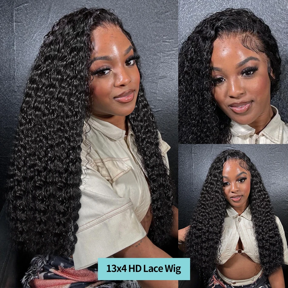 Loose Water Wave Lace Frontal Wig para mulheres, cabelo humano brasileiro, perucas sem cola, 13x6, 5x5, 13x4, 40"