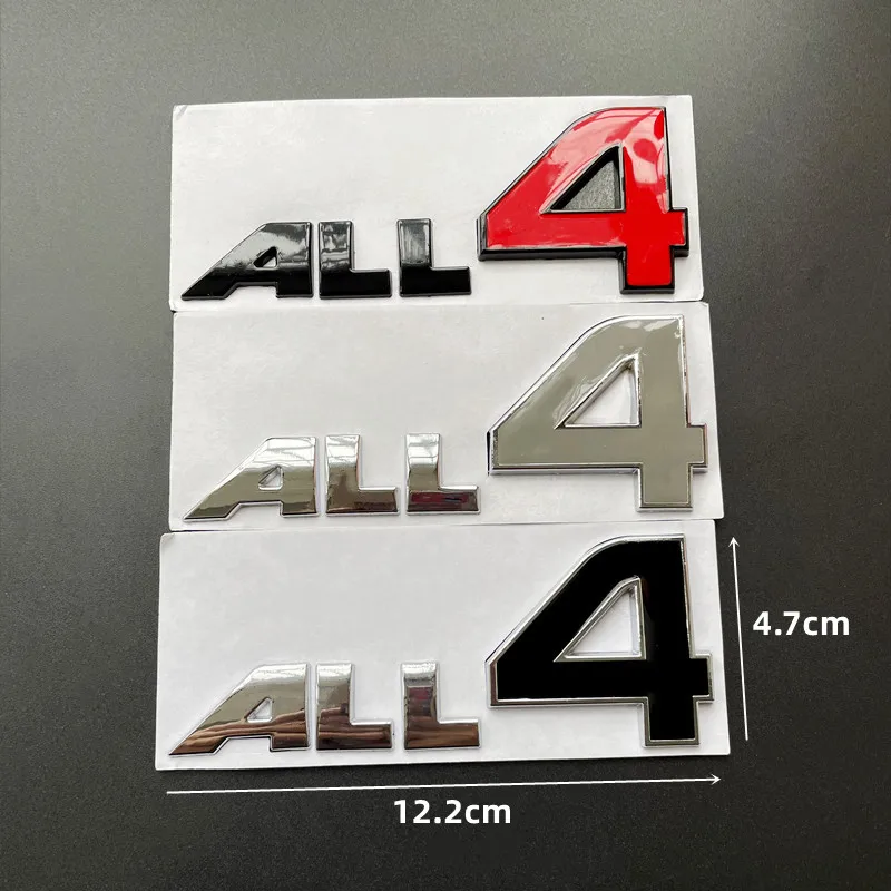 3D Metal Black Red ALL 4 Logo ALL4 Emblem Letters Car Badge Decal For Mini Countryman R60 S Cooper S ALL 4 Sticker Accessories