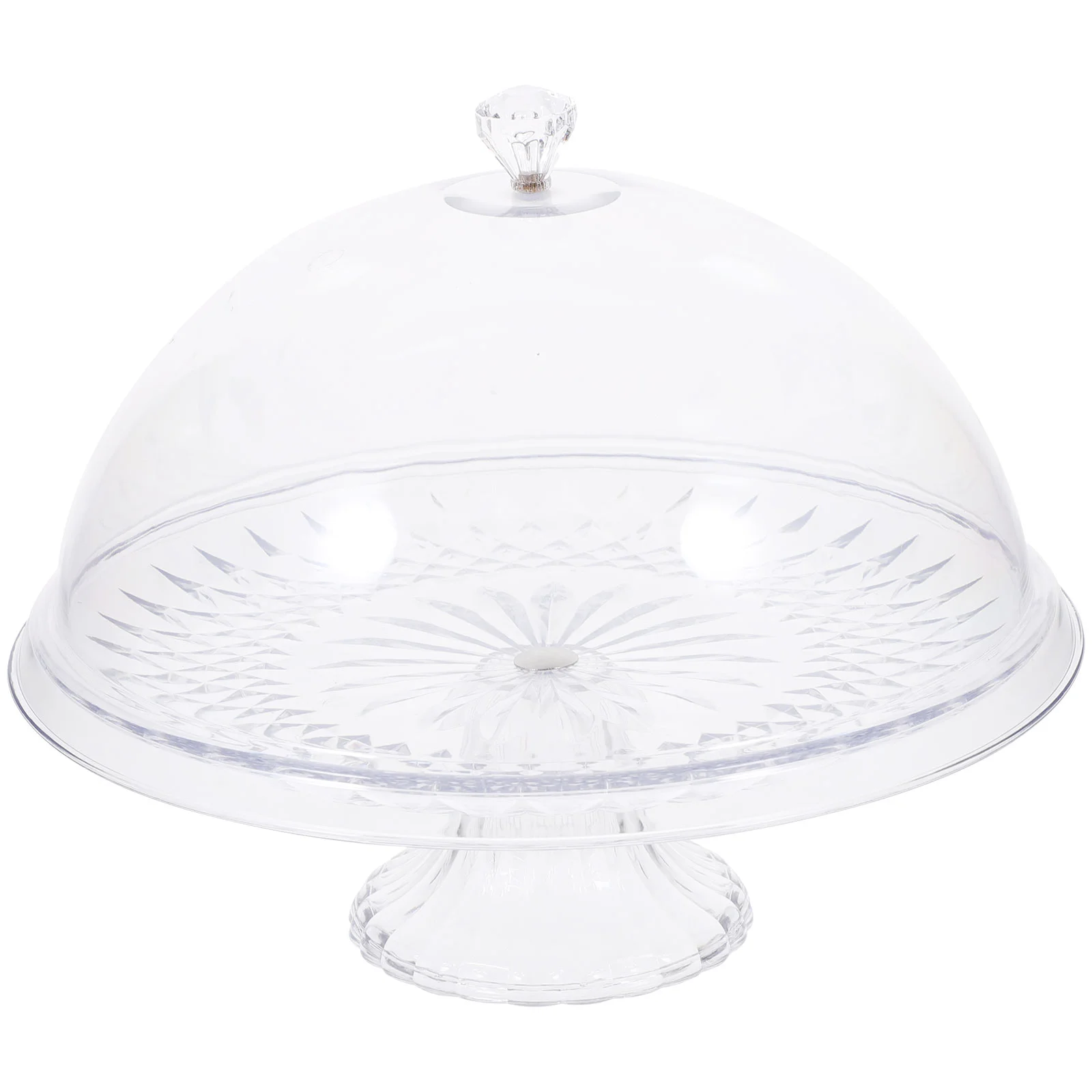 

Acrylic Cake Stand Dessert Displaying Plate Party Tray Supply Delicate Wedding with Dome