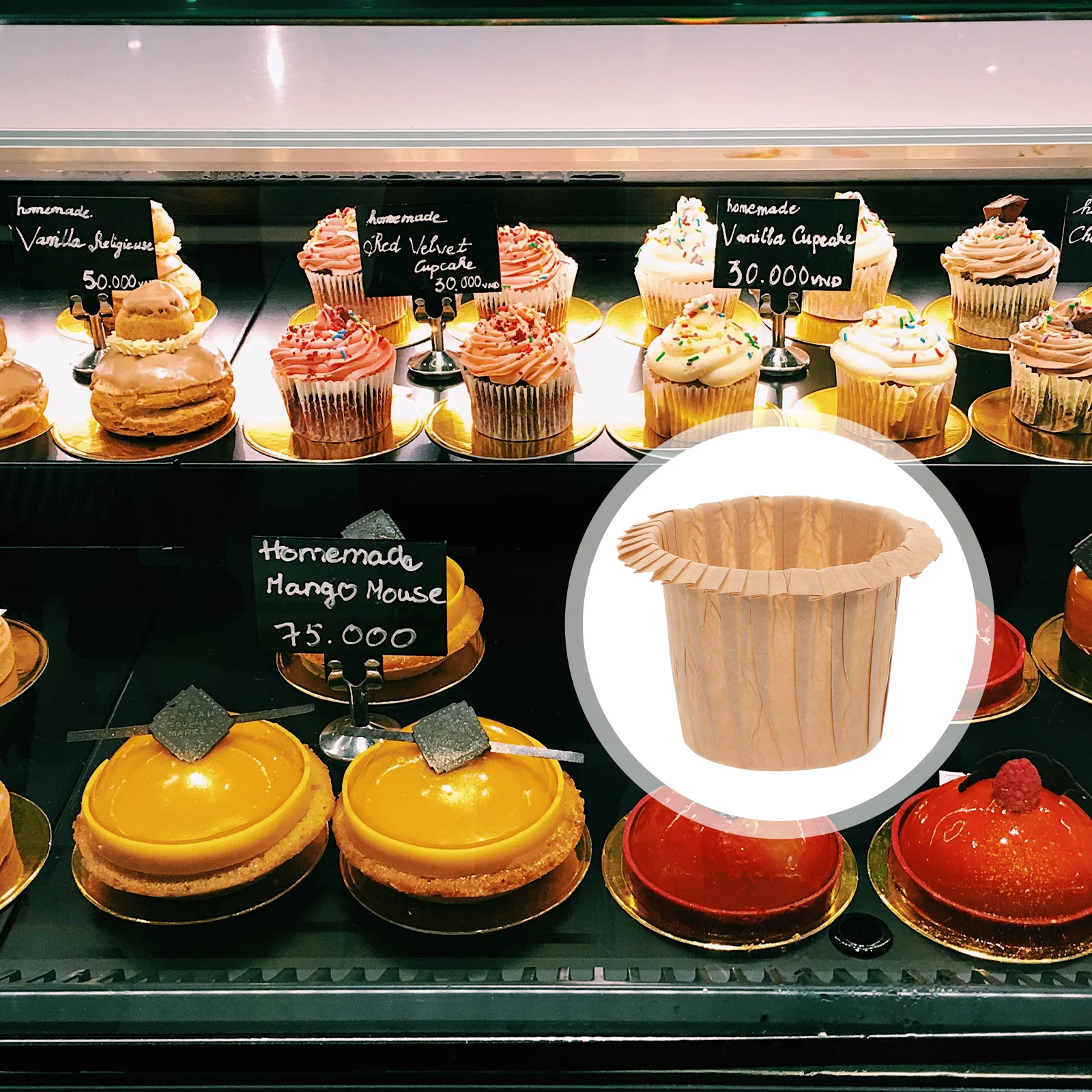 30 قطعة من أكواب المافن الورقية، مجموعة أدوات الخبز، دليل حامل الكب كيك الإبداعي المقاوم للزيت #5