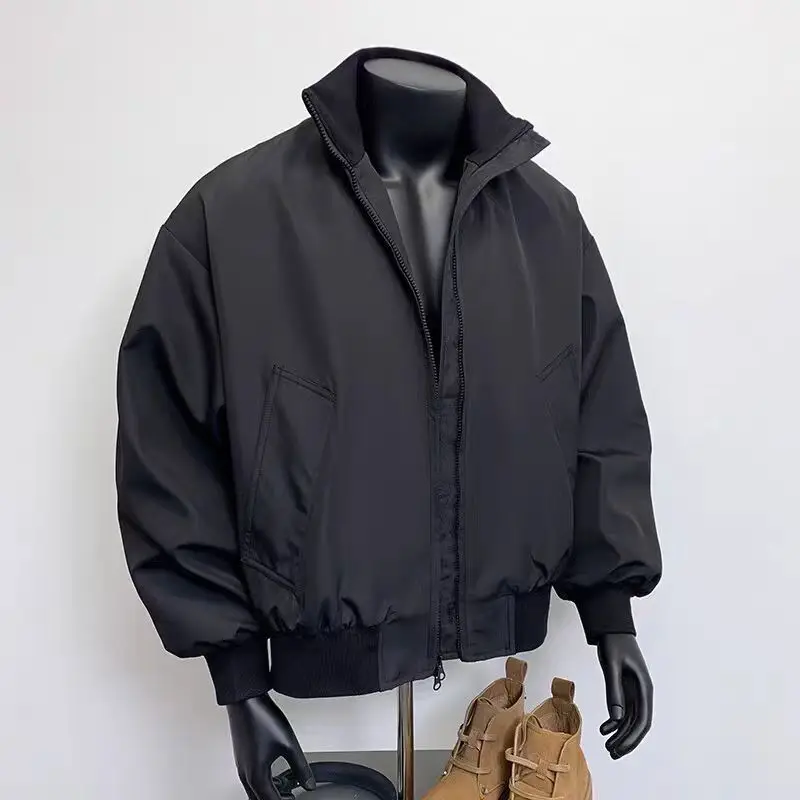 سترة طيار أمريكية رجالية بتصميم عتيق، فضفاضة وخفيفة الوزن، مناسبة للربيع والخريف، بياقة عالية، ملابس خارجية عادية مقاومة للري... #2