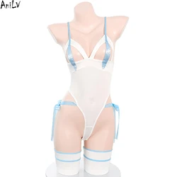 AniLV Anime Girl Sexy Lingerie Outfits Pool Party Cosplay Women Chest Hollow Bodysuit Temptation Pajamas Erotic Costumes