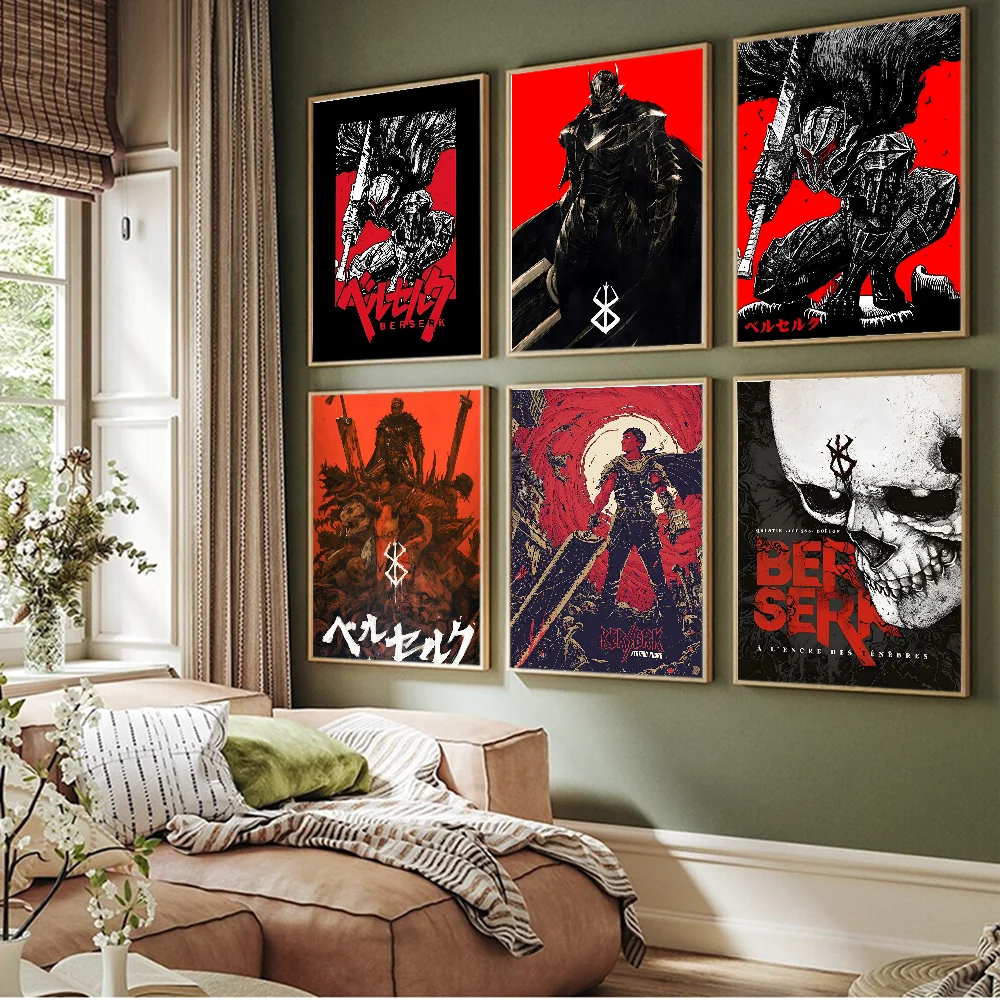 

Retro Anime Berserk Manga Good Quality Prints And Posters Vintage Room Home Bar Cafe Decor Aesthetic Art Wall Painting