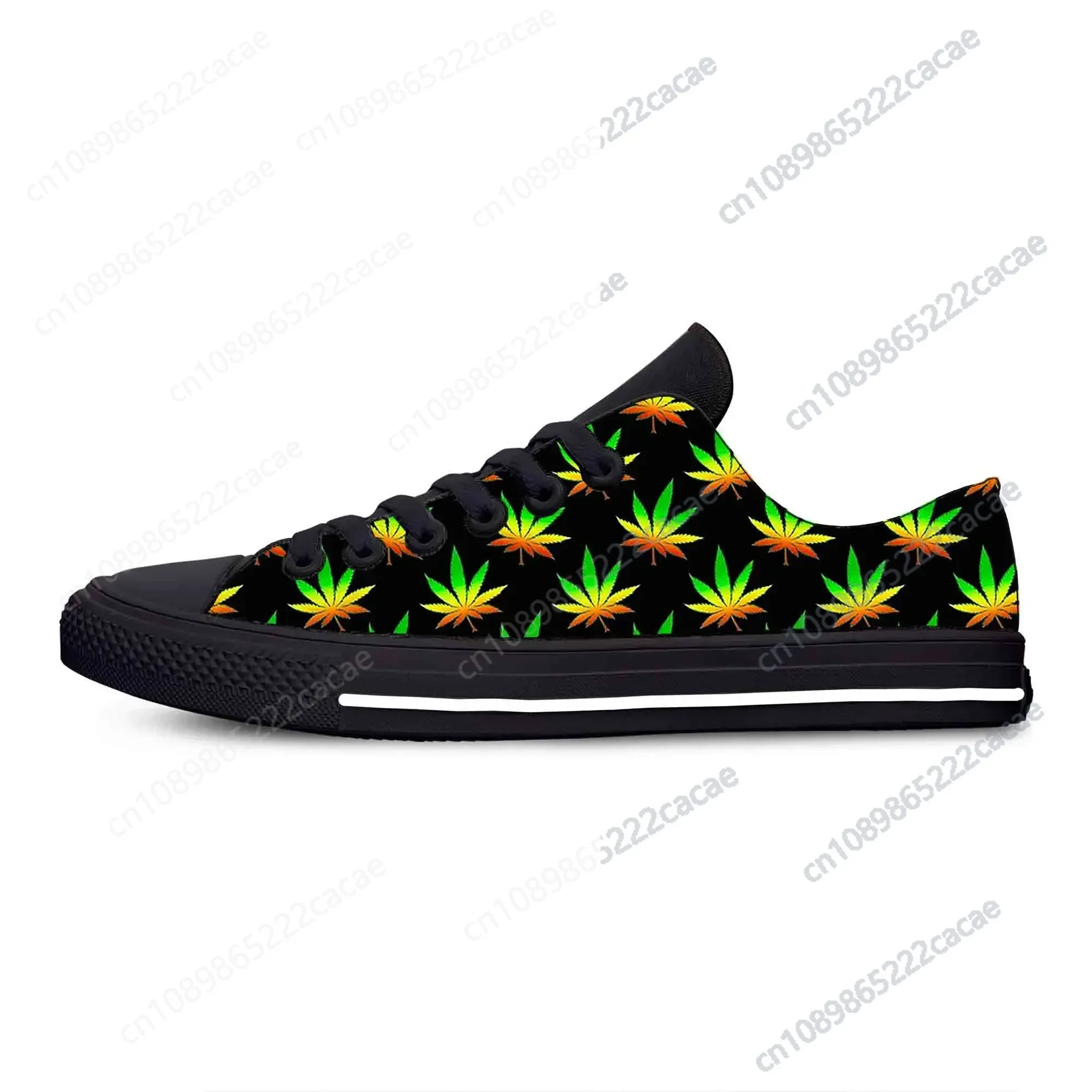 

Reggae Rasta Leaf Weed Pot Rastafarian Marijuana Casual Cloth Shoes Low Top Lightweight Breathable 3D Print Men Women Sneakers