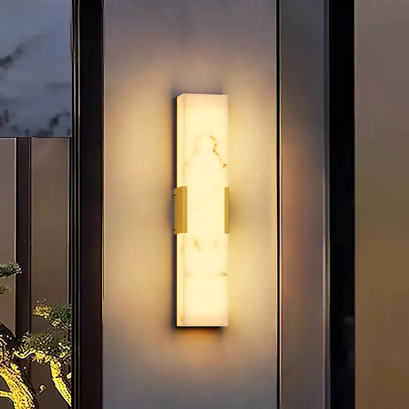 Outdoor Porch Light LED Lmitated Marble Wall Lamp AC85-245V Waterproof Stainless Steel Rustproof Light For Street Garage