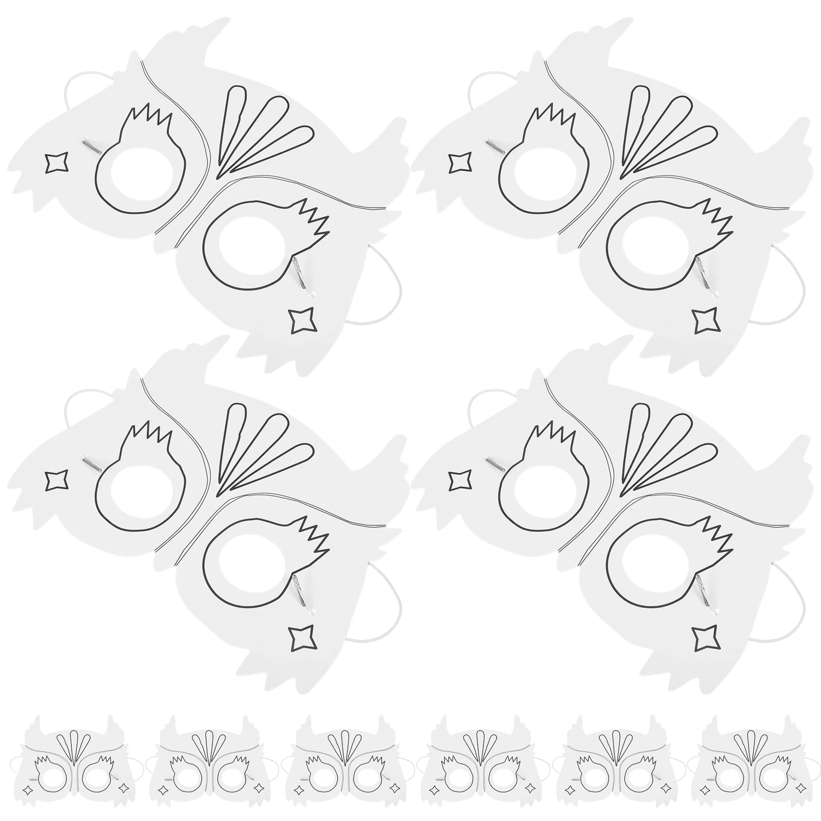 

10pcs Graffiti Mask Blank Shaped DIY Masks for Kids Halloween Cosplay Unpainted Masquerade Safe Materials