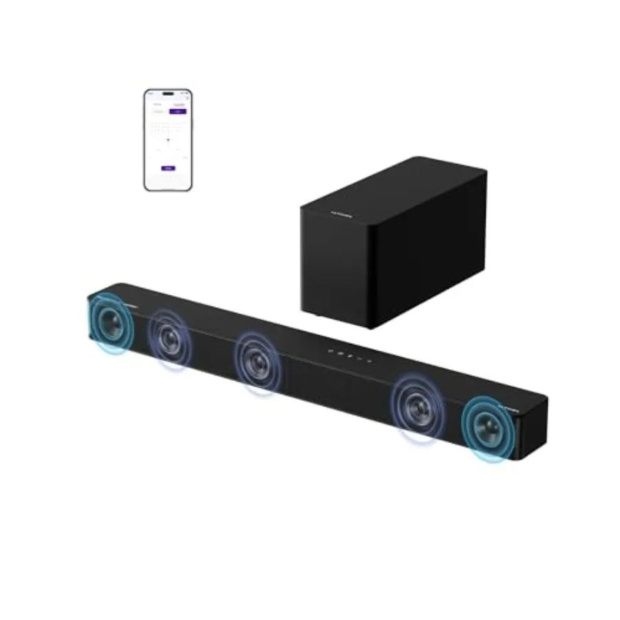 

Саундбар 5.1CH с сабвуфером для Smart TV и домашнего кинотеатра: поддержка Dolby Atmos, технологии VoiceMX и BassMX, мощность 300 Вт.