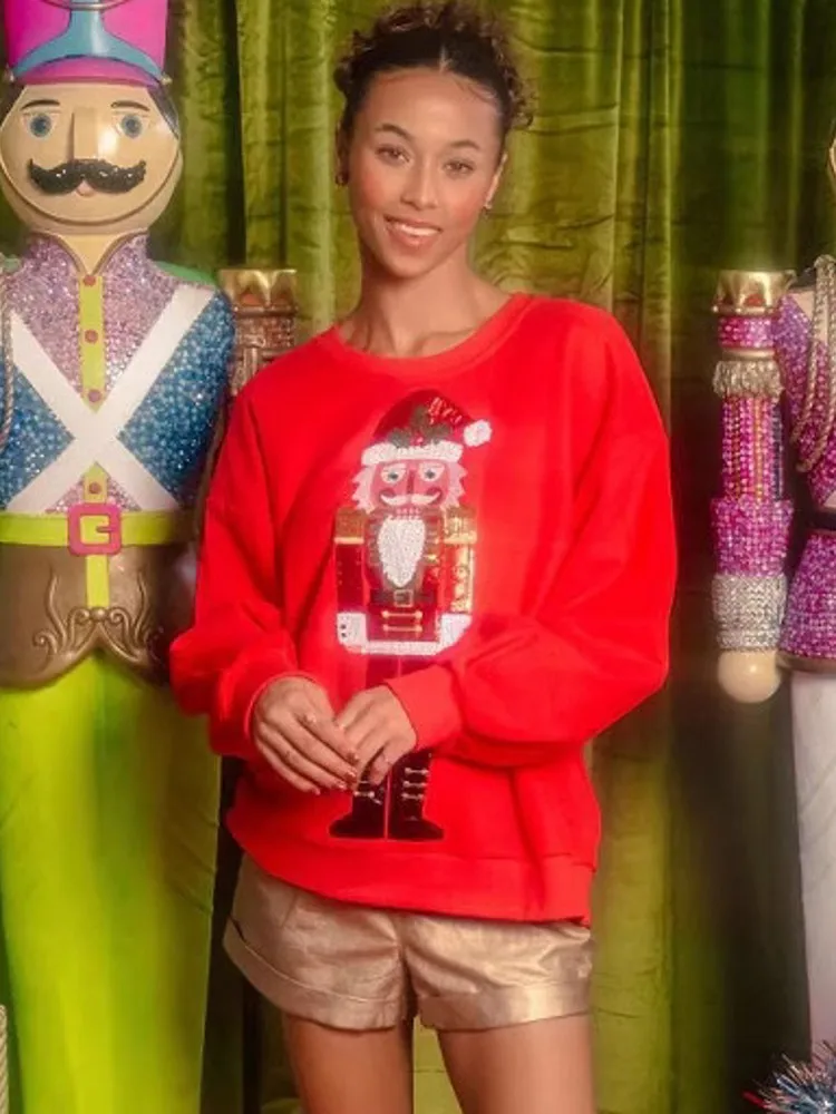 

Блестящие лоскутные толстовки с капюшоном, винтажная футболка Harajuku, тонкая уличная одежда с длинными рукавами, женская одежда, рождественская футболка, топ, осень-зима