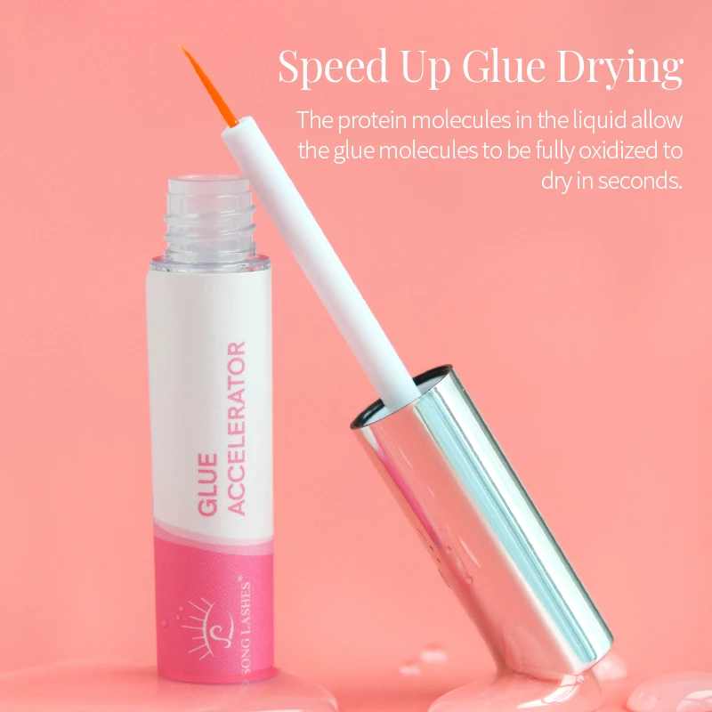 Song Lashes Glue AcceleratorI Eyelash Extensions Speed Up  Drying Prevent The Glue From Spreading Built-in Brush Head Design