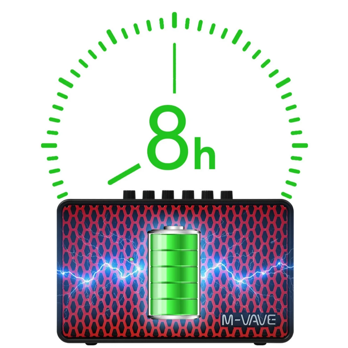 M-VAVE SP100 10W Portable Guitar Amp w/9 Voices/16 Effects/Wireless Bluetooth/8Hrs Battery/for Electric Guitar/Bass Practice