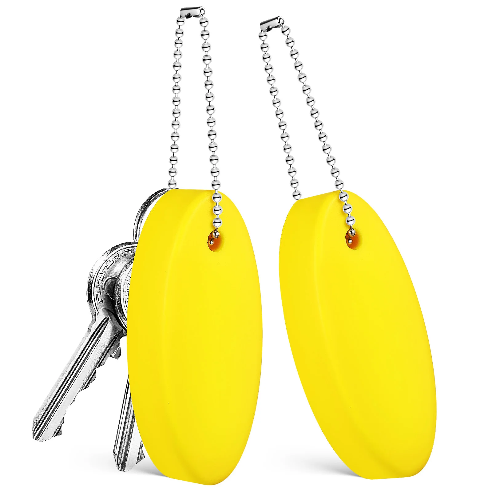 

2Pcs Floating Key Rings Lightweight PU Material Float Keychain for Swimming Boating Kayaking Sailing Diving Water Sports