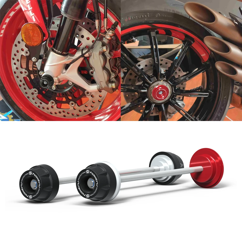 Motorcycle Wheel Spindle Protection Cover Set for MV Agusta 800 RR RC LH44 2016-2023 Black Aluminum Alloy Wheel Hub Cover