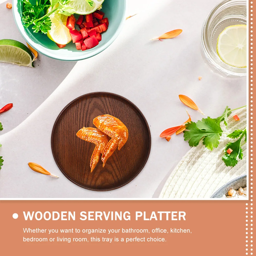 

Wooden Serving Tray Raised Edge Food Dessert Cake Wine Fruit Snack Appetizer Coffee Table Decor Wood Platter