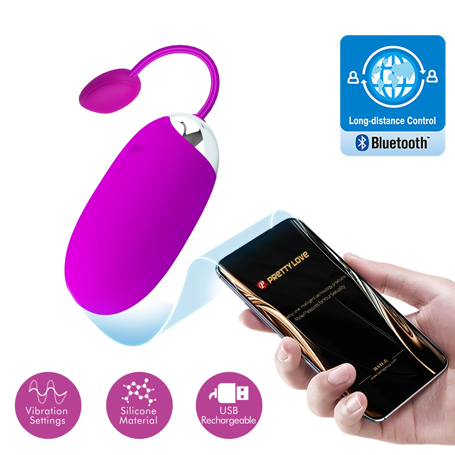 PRETTY LOVE USB Recharge Bluetooth Vibrator Wireless App Remote Control Vibrators for Women Vibrating Sex Toys Clit egg vibrador