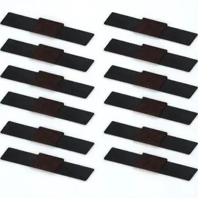 

12pcs Chair Leg Pads Wear-Resistant Floor Protectors For Furniture Black Wrap-Around Hook Loop Fasteners Furniture Legs Covers