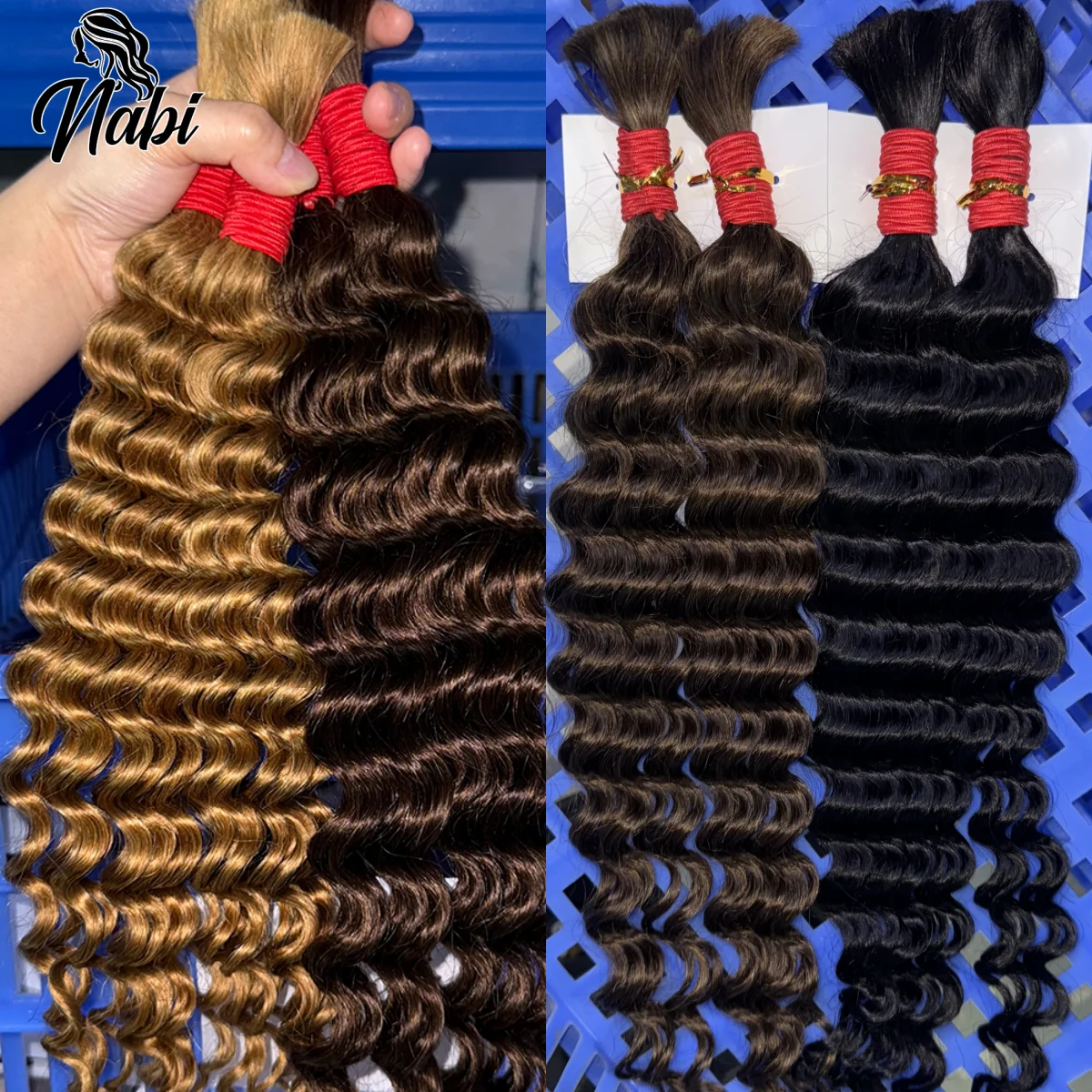 

Nabi Boho Braids Объемные человеческие волосы Глубокая волна Плетение волос Шоколадно-коричневый Без прикрепления 100% человеческие волосы для чернокожих женщин