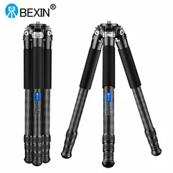 BEXIN RC254 Carbon Fiber Portable Tripod Digital Low Center of Gravity Camera Bracket Outdoor Travel Video Photography