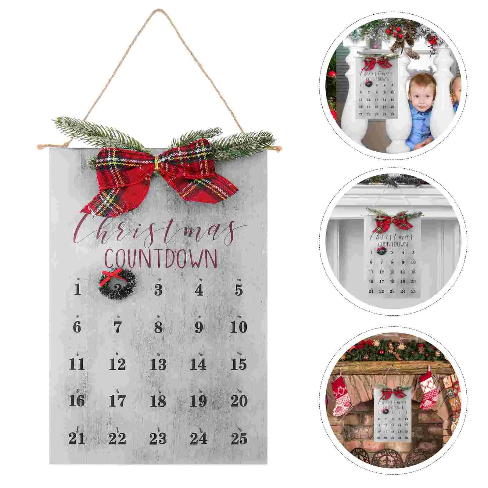 Christmas Countdown Calendar Rustic Decor Advent Dining Table 25 Days Farmhouse Wreath