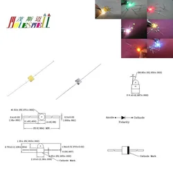 Mini luzes da lâmpada LED, vermelho, amarelo, azul, verde, branco, laranja, branco quente, 1.5mm, 10pcs