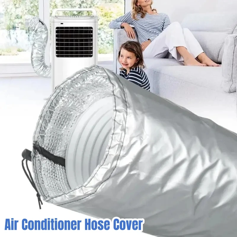 

Air Conditioner Exhaust Hose Cover Waterproof Heat Insulation Sleeve Dustproof Adjustable Protective Wrap for Portable AC Pipe