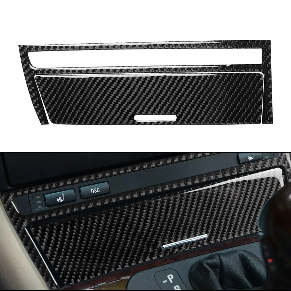 

2PCS Car Central Cover Decoration Strip Trims For BMW 3 Series E46 1998-2005 Carbon Fiber Vehicle Interior Strip Trims 243X68mm