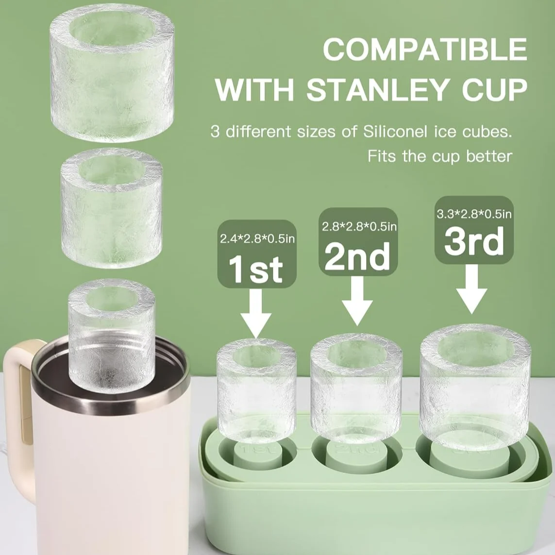 Ice Cube Silicone ice tray Cylinder Ice Mould with Lid and Bin for Freezer Ice rink kitchen accessories tools passoire cuisine