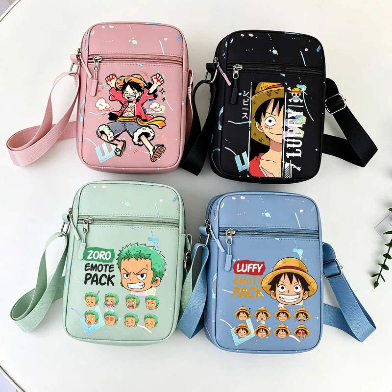 One Piece Luffy Shoulder Bag for Women Men Anime Crossbody Bag Boy Girl Cartoon Canvas Square Messager Women Men Travel Sport