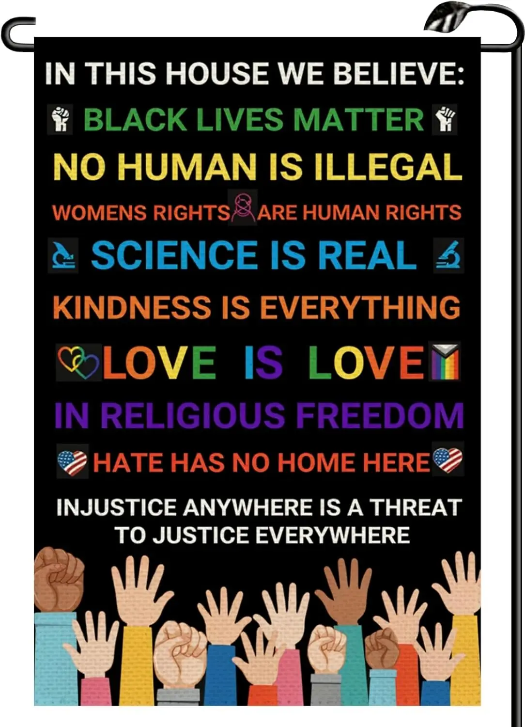 Love is Love Pride Garden Flag 12x18 Inch Double Sided We Believe Science is Real Black Lives Matter Gay Small Flags Farmhou SSL