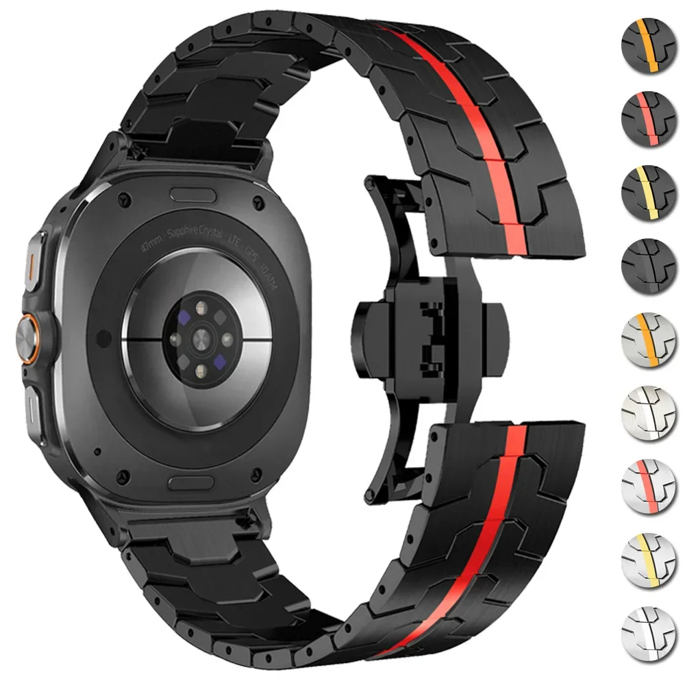Nahtloses Edelstahl-Armband für Samsung Galaxy Watch 7 Ultra 47mm Gebogenes Metall-Armband für GALAXY Ultra(2025) Uhrenband Correa