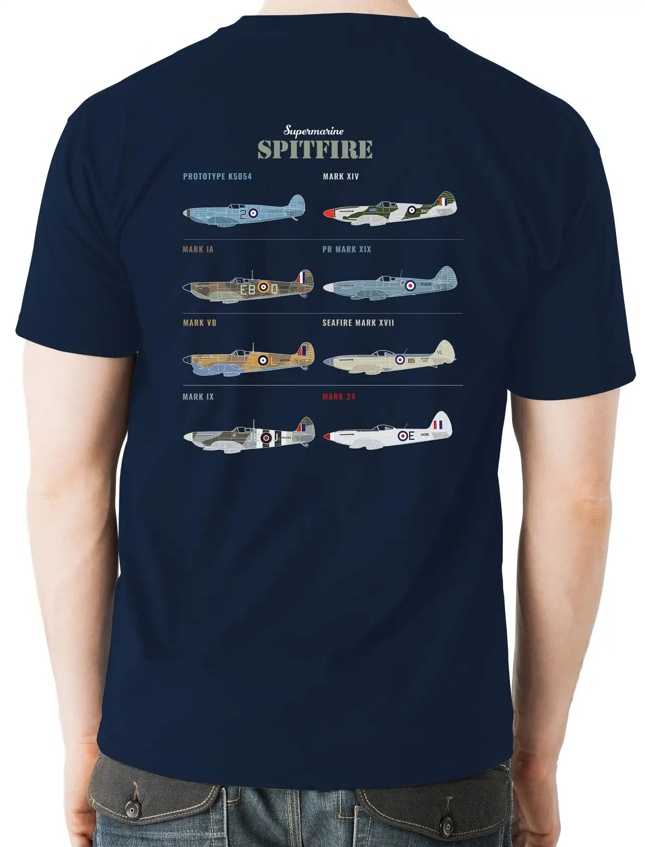 RAF Supermarine Seafire MK XVII Spitfire Fighter T-Shirt 100% Cotton O-Neck Summer Short Sleeve Casual Mens T-shirt